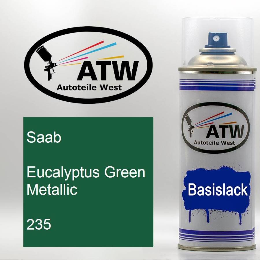 Saab, Eucalyptus Green Metallic, 235: 400ml Sprühdose, von ATW Autoteile West.